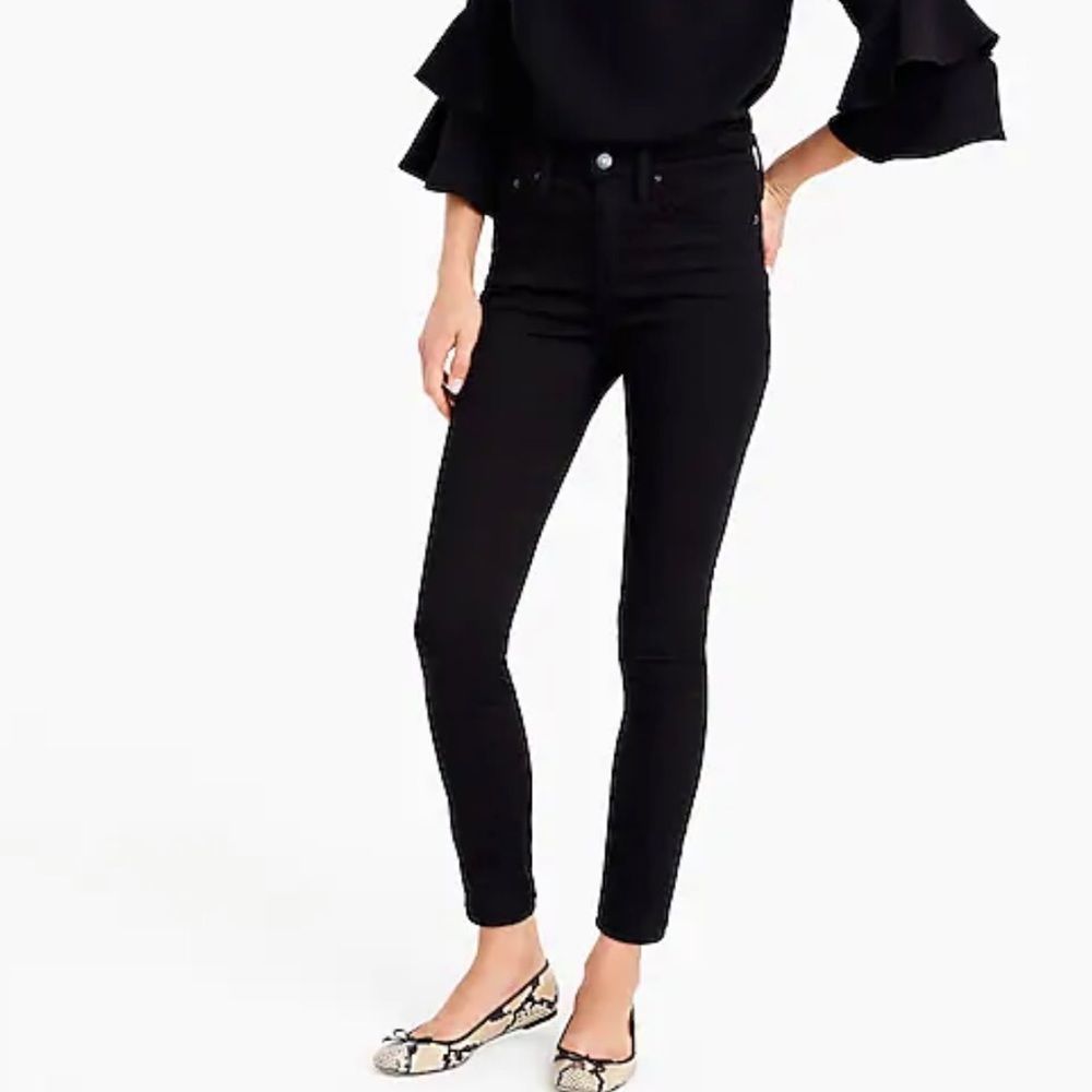 J Crew 9” High-Rise Toothpick Jeans Black